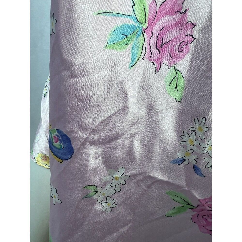 Secret Treasures Medium Pink Floral Sleeveless V-Neck Midi Nightgown Dress - Picture 7 of 8